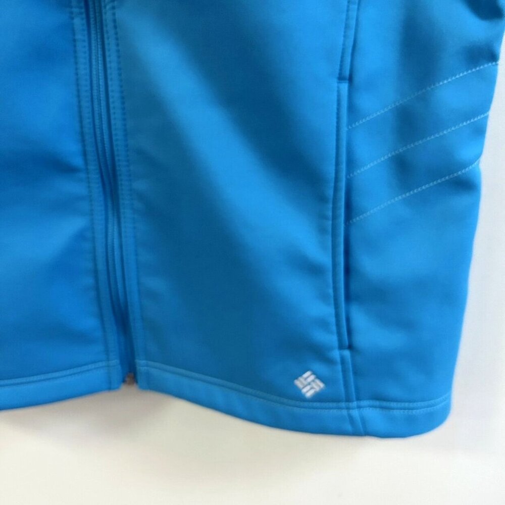 Sold Columbia Bright Blue Soft Shell Omni-Shield Active Zipper Jacket Size L - Picture 3 of 9